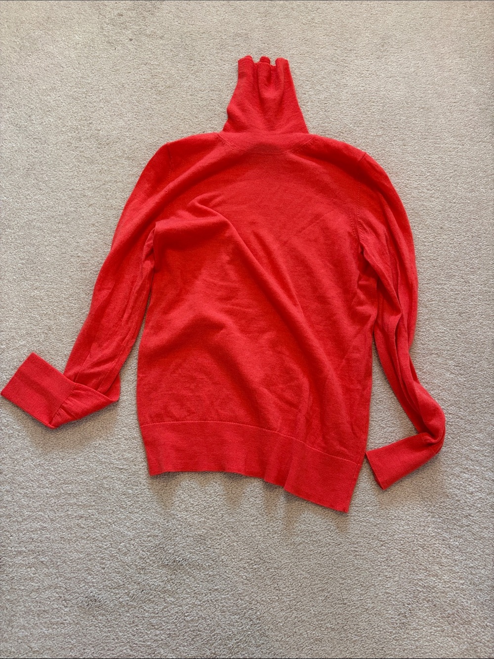 Banana Republic Coral Red Merino Wool Turtleneck